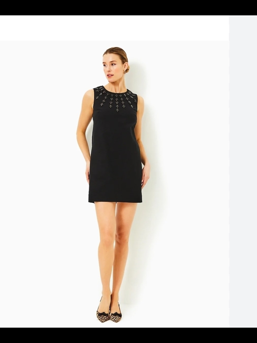Lilly Pulitzer Black Sleeveless Embellished Mini Dress